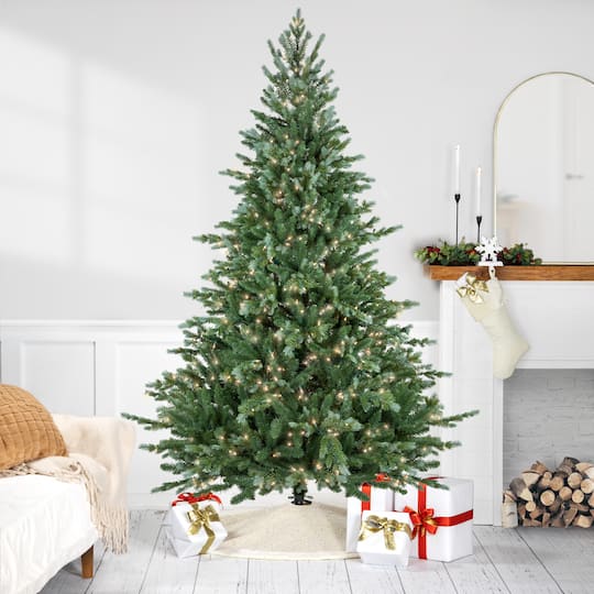 7Ft Pre-Lit Real Touch™ Blue Spruce Artificial Christmas Tree, Clear Lights By Northlight | 7 ft | Michaels®